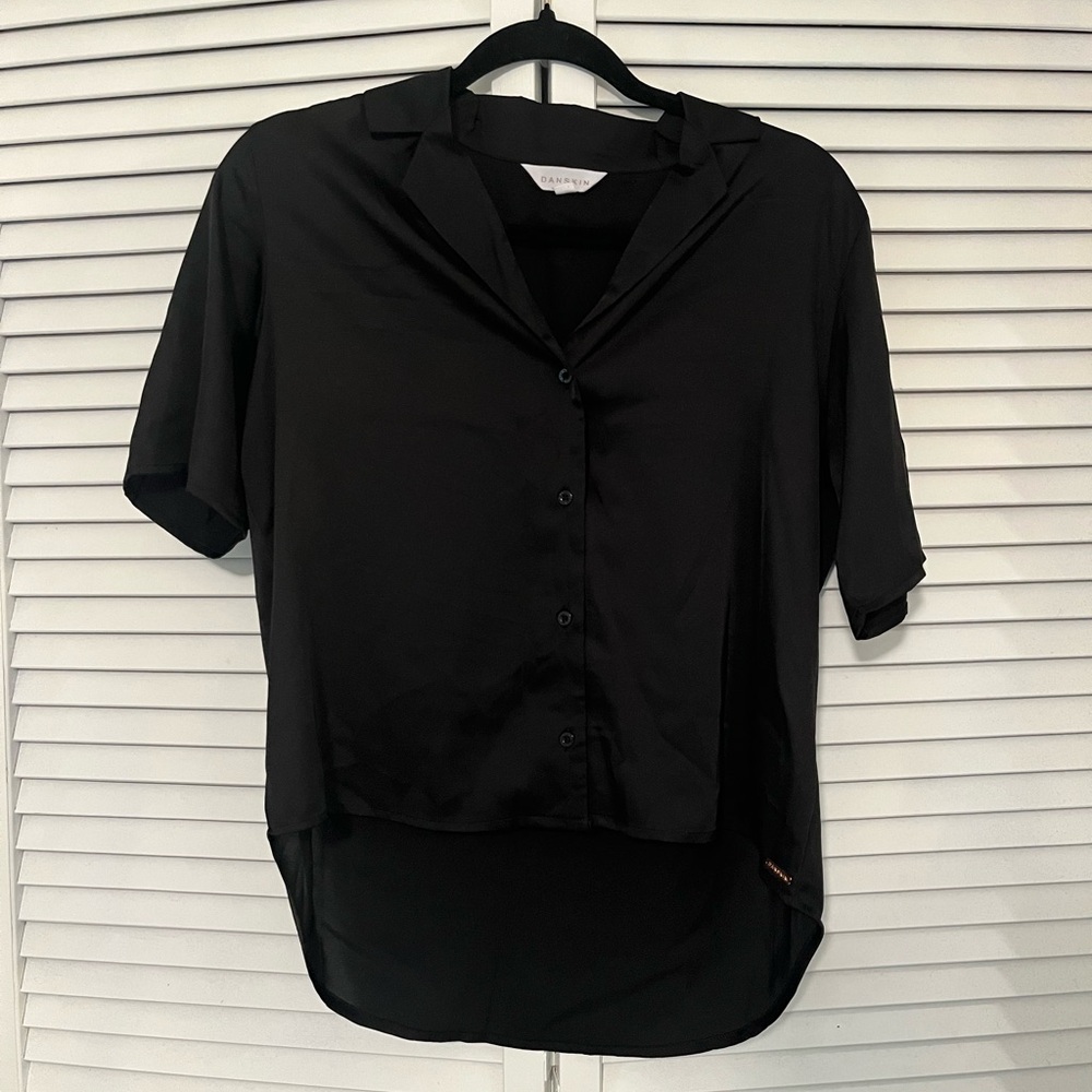 Danskin Black Satin Pajama Top & Pants